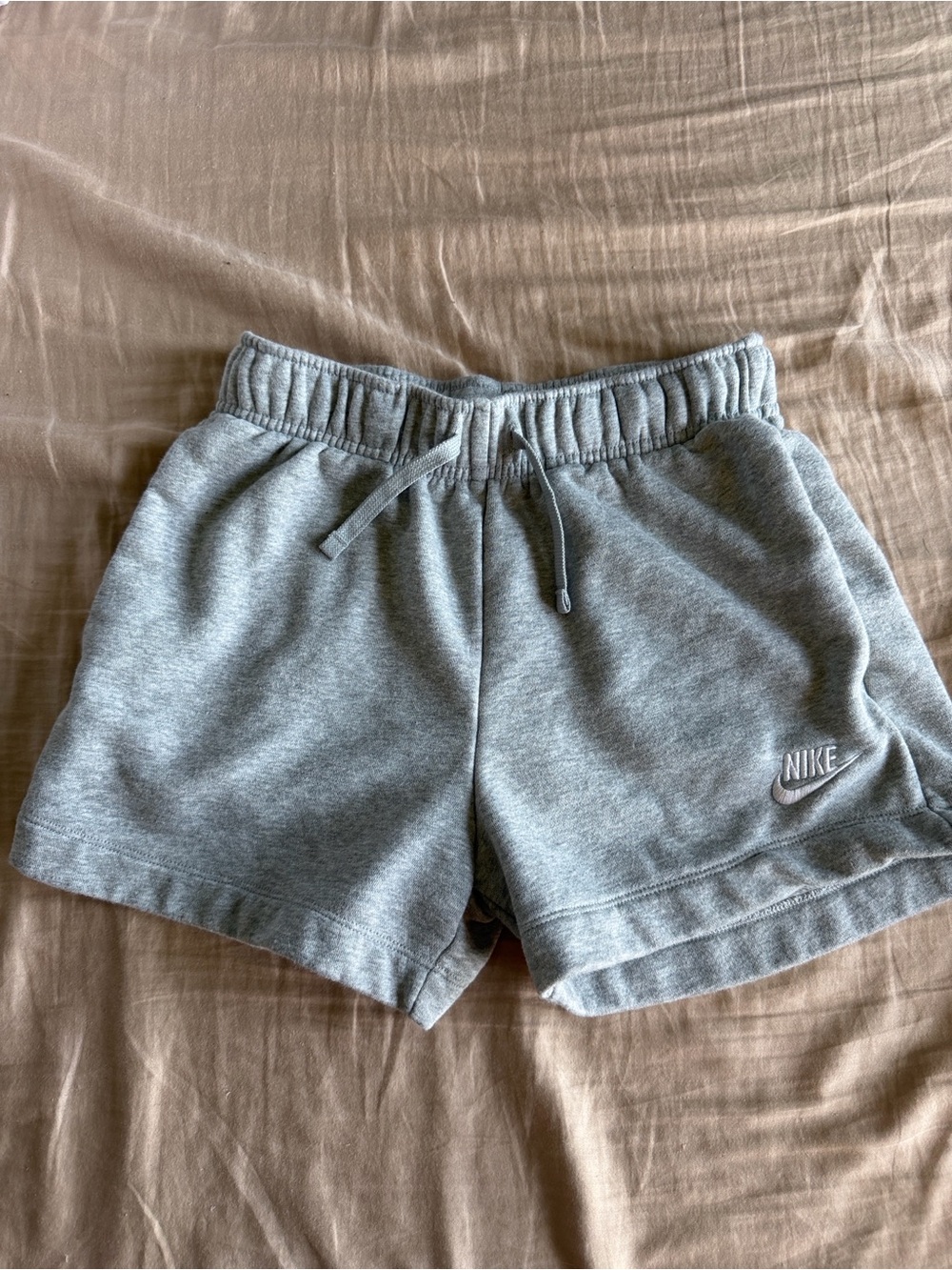 Nike Women's Light Gray Fleece Athletic Shorts